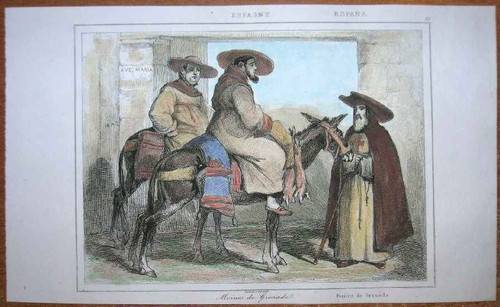 Stampa 1844 monaci granada - stampa,