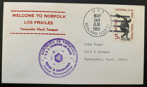 1965 naval cover uss ashland - 1965,